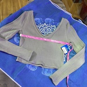 NWT sage green crop top